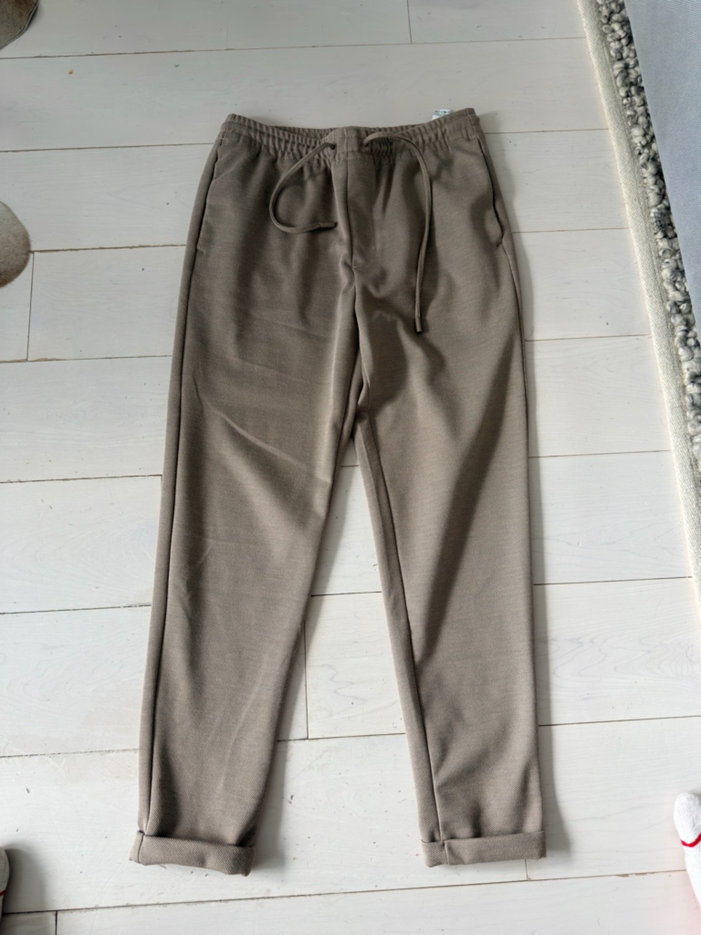 Zara Neutral-Tone Drawstring Pants - Picture 4 of 5